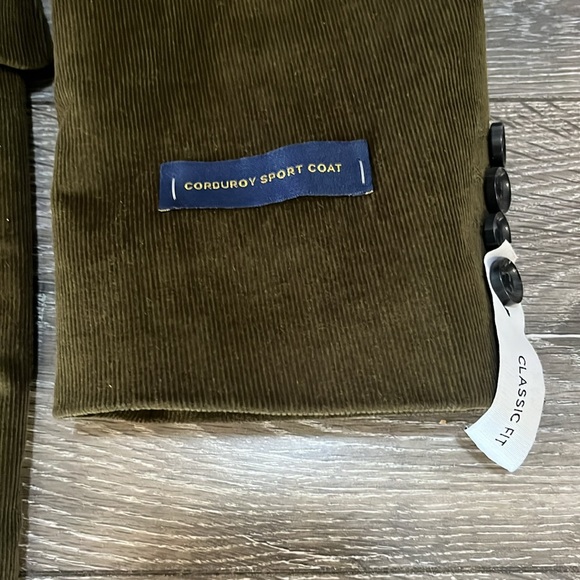 Men's Stafford Corduroy Olive Sport Coat Size 40 SH NWT - Picture 2 of 9